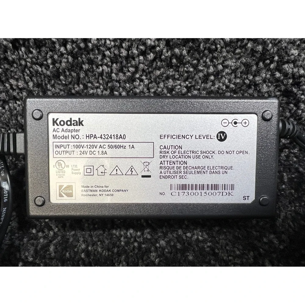 Kodak HPA-432418A0 AC Adapter‎ Power Supply 100-120V to 24V DC 1.8A